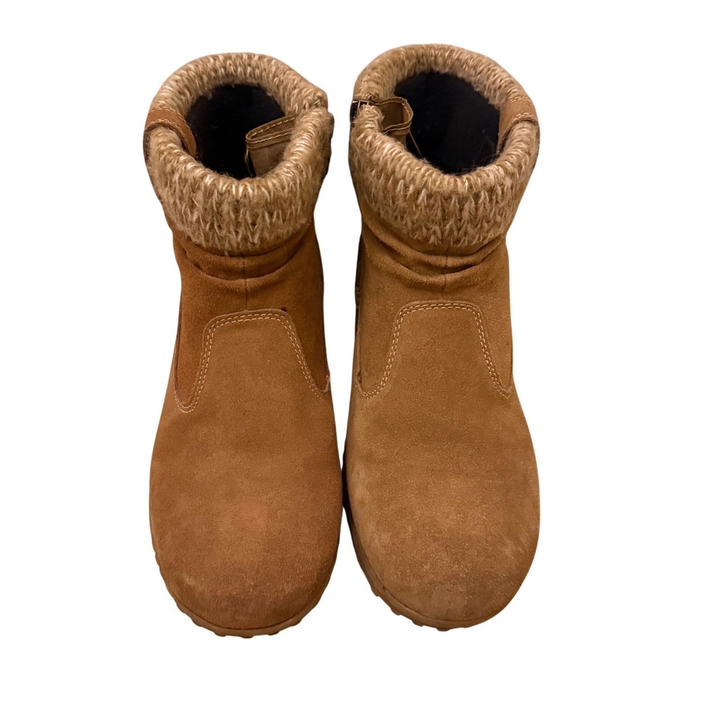 Khombu Laura Women's‎ Brown Suede Knit Cuff All Weather Ankle Boots Size 10M